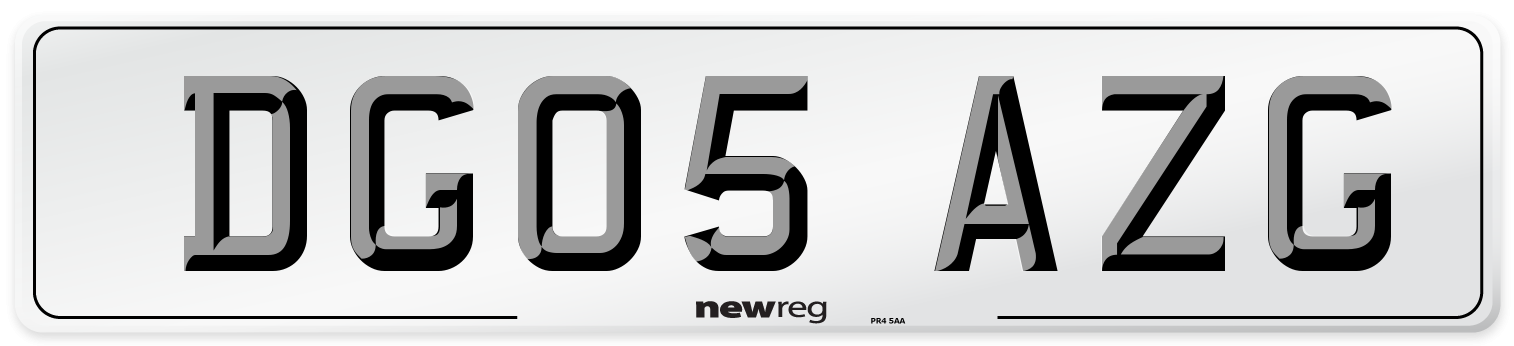 DG05 AZG Number Plate from New Reg